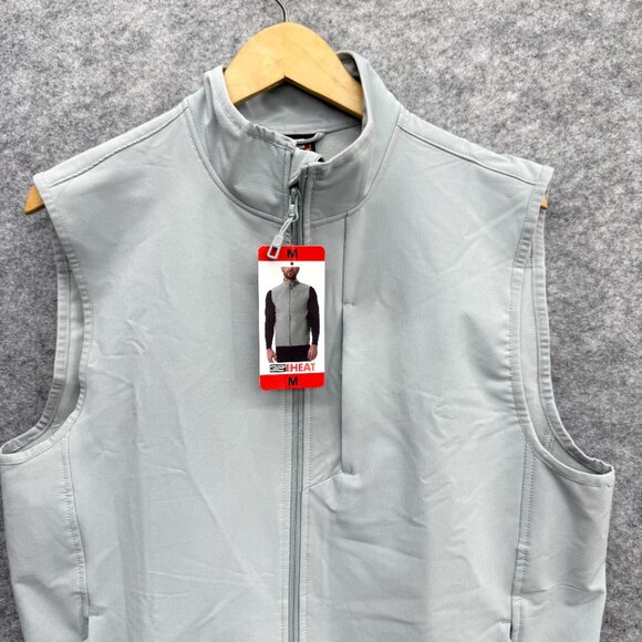 32 Degree Heat Men's Full Zip Vest 3 Zip Pockets Activewear, Gray, Size M, NEW - Picture 2 of 11